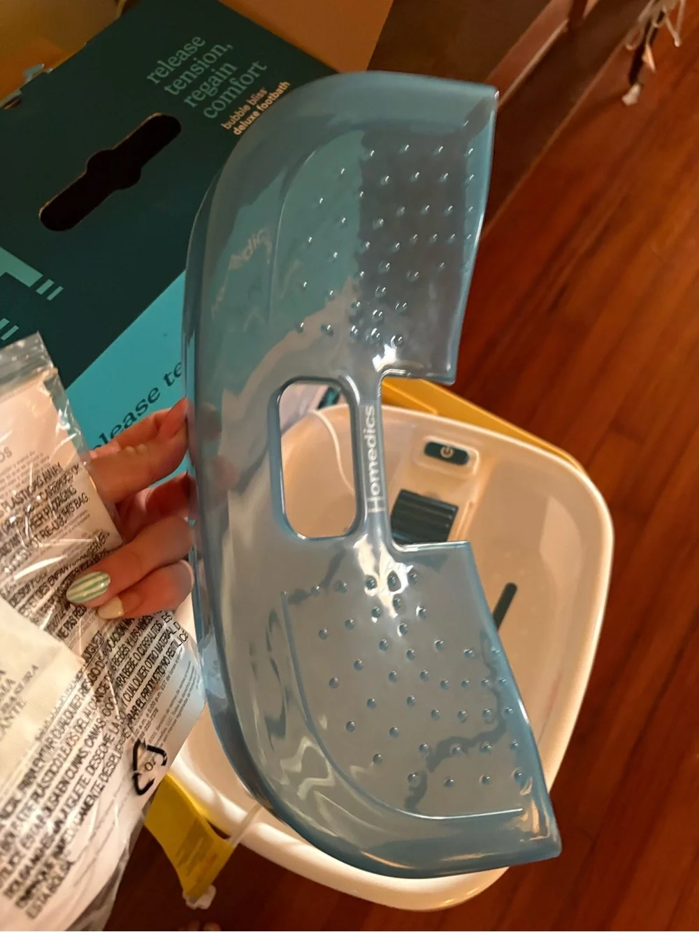 Homedics Bubble Bliss Footbath in Teal and Gray